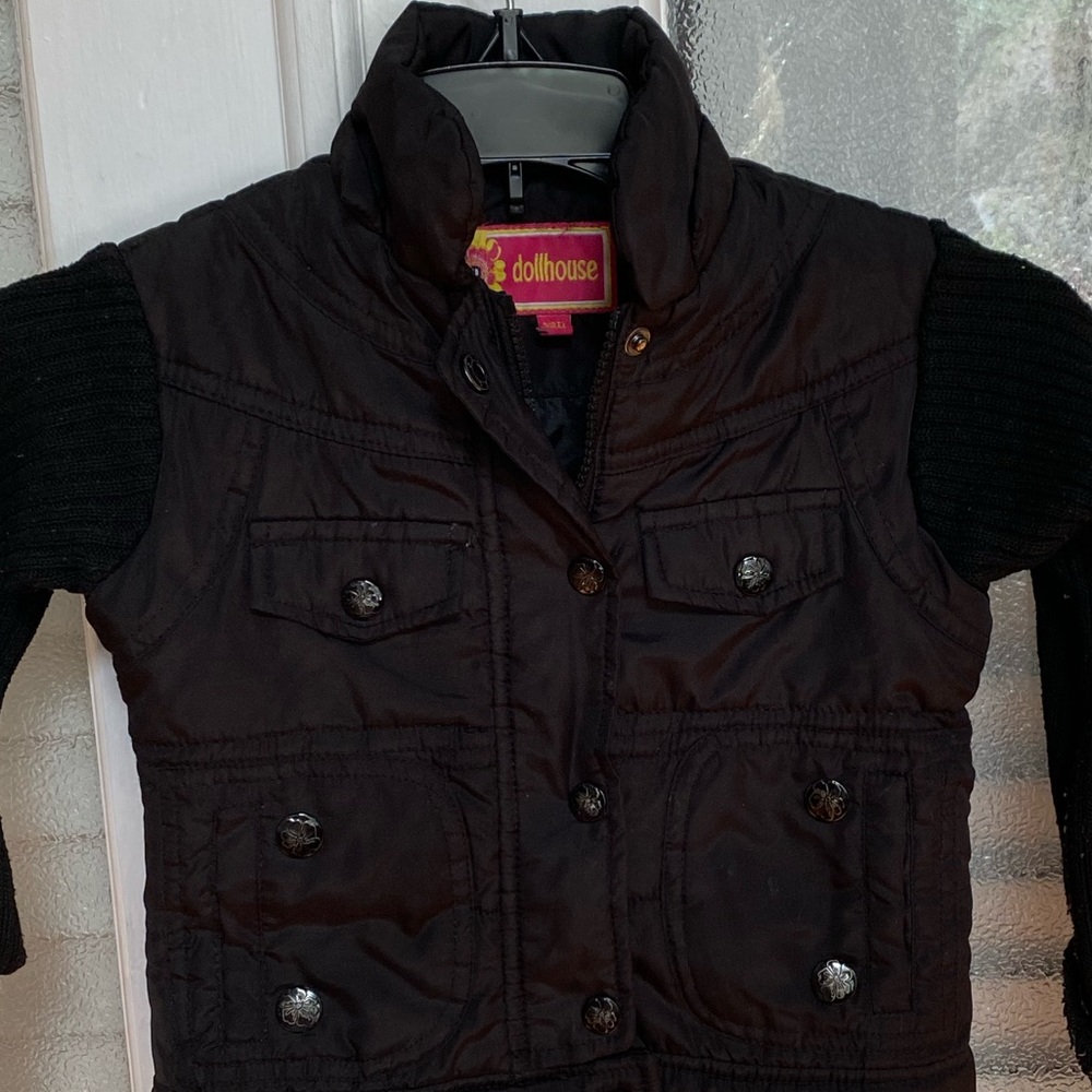 Dollhouse black jacket coat kids girls size 2T